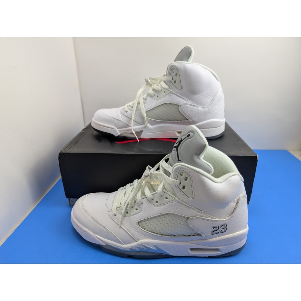 Nike Air Jordan 5 Retro White Metallic 2015 Mens Size 13 136027-130 Og All